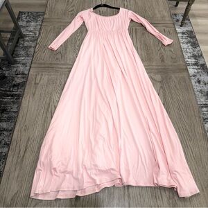 Pinkblush Soft Pink Long Sleeve Maxi Dress